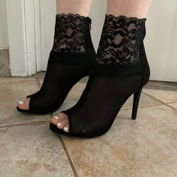 Anne Michelle ankle stiletto open toe boots/shoes size 8 - Picture 4 of 13